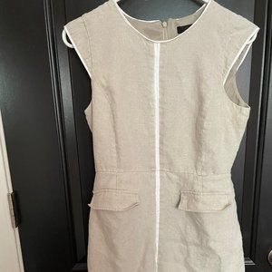 J Crew Beige Linen Dress 4 p